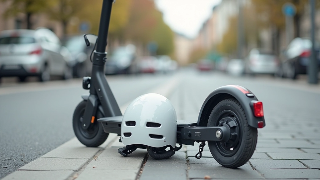 Trottinette électrique et casque de protection